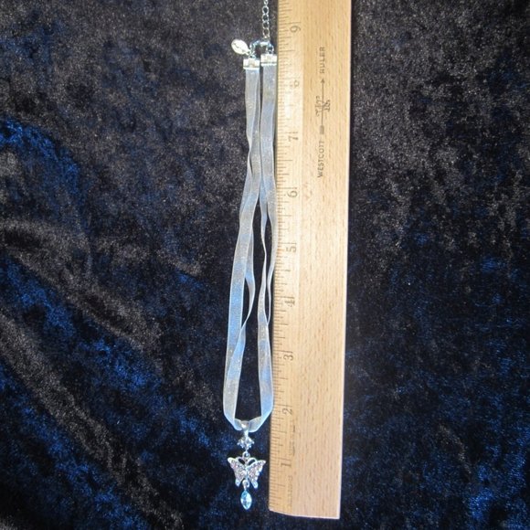 Cookie Lee Crystal Buttterfly Girl's Necklace - Picture 2 of 2